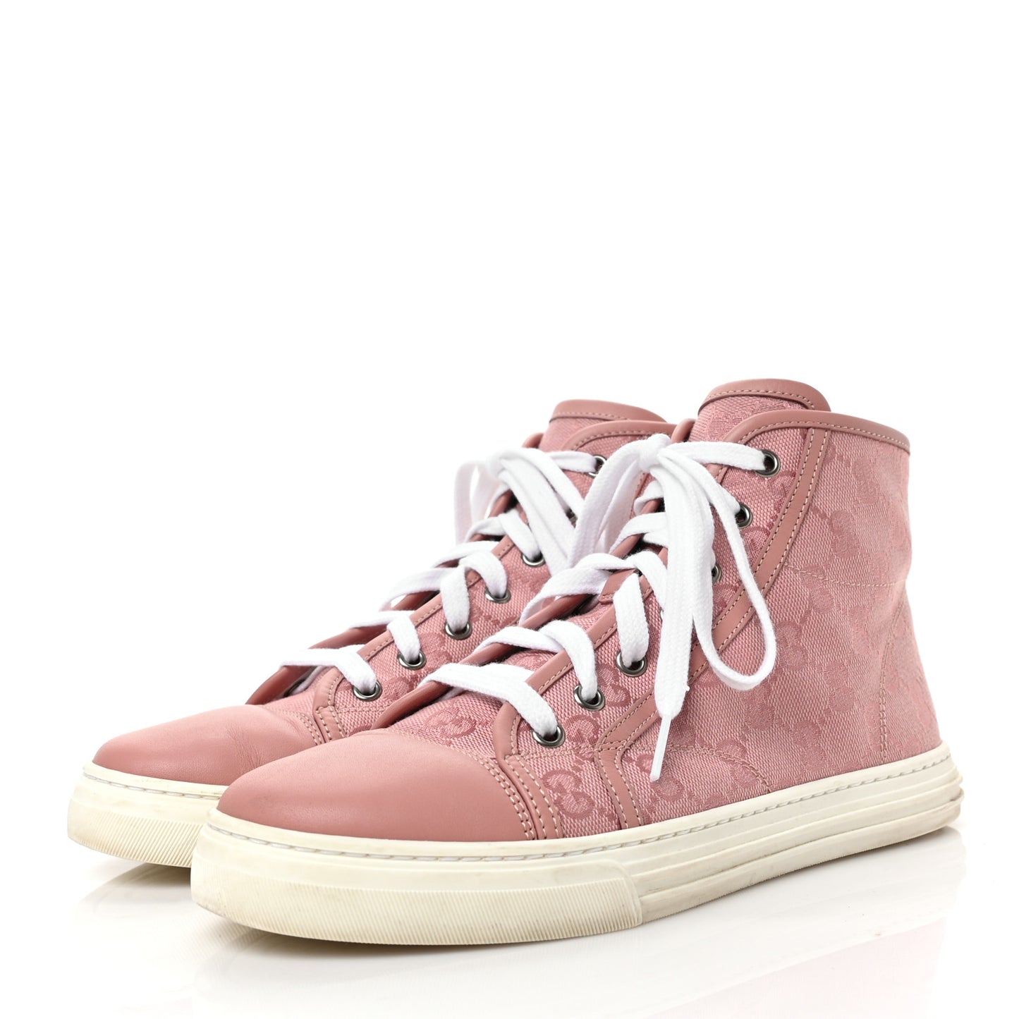 Monogram Womens High Top Sneakers 38 Pink Soft Pink