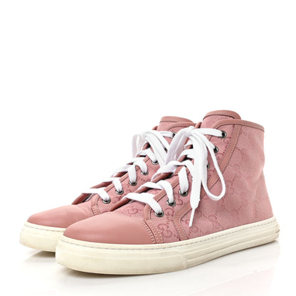 Gucci Monogram Womens High Top Sneakers 38 Pink Soft Pink 3 of 7