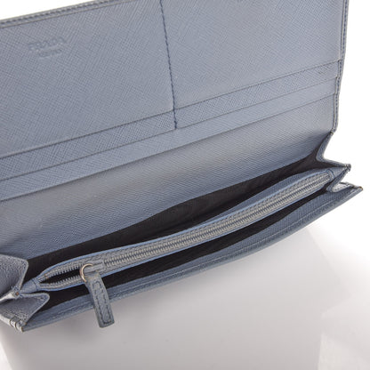Prada Saffiano Triangle Continental Flap Wallet Pervinca 5 of 12