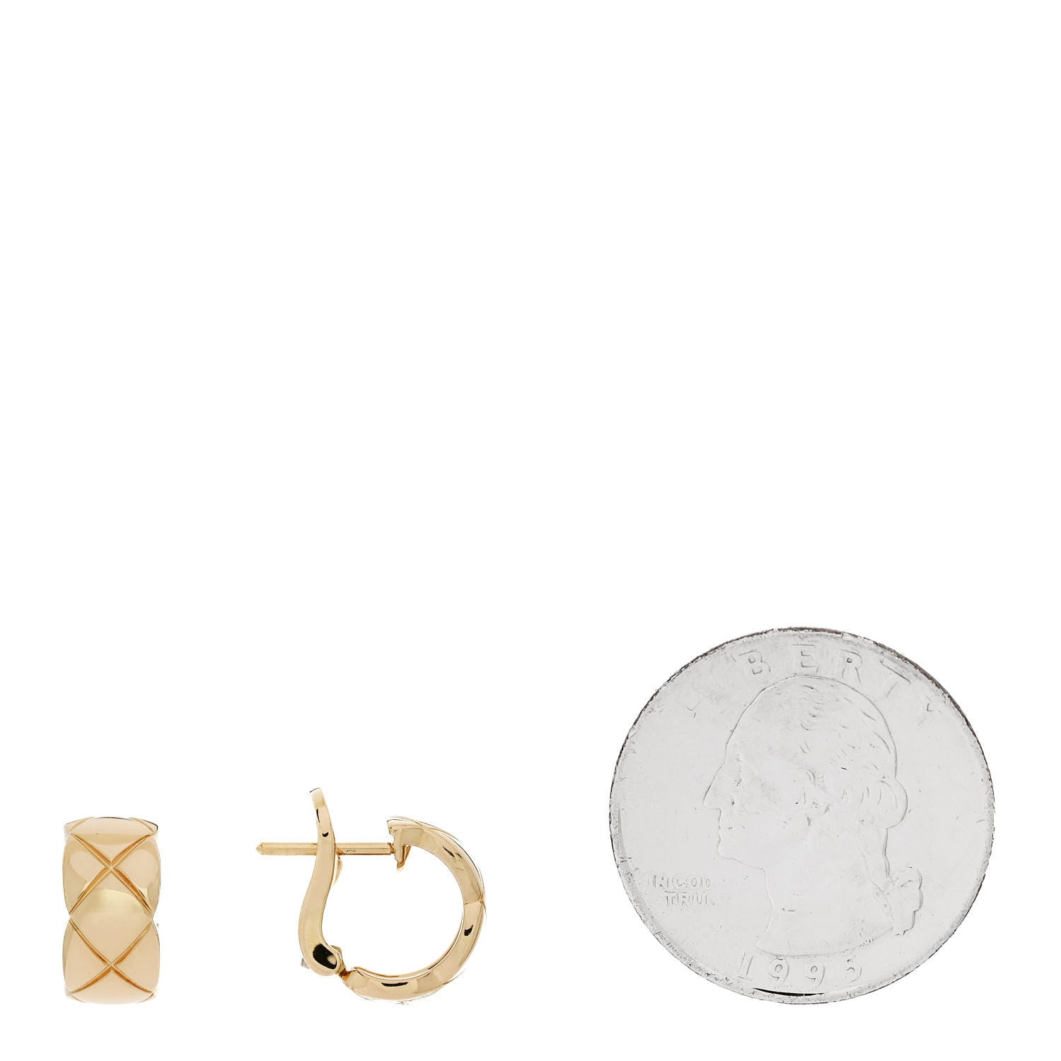 Chanel 18K Yellow Gold Coco Crush Hoop Earrings 2 of 4