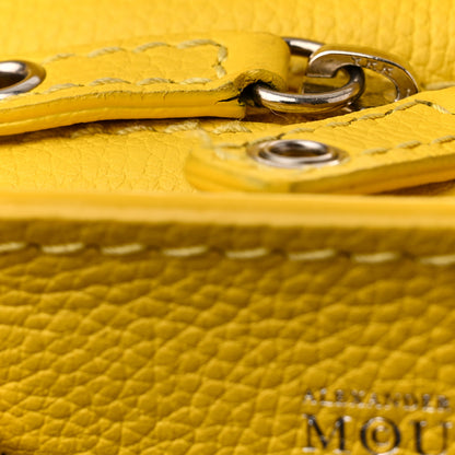 Alexander McQueen Pebbled Calfskin Mini Skull Padlock Zip Around Tote Yellow 11 of 12