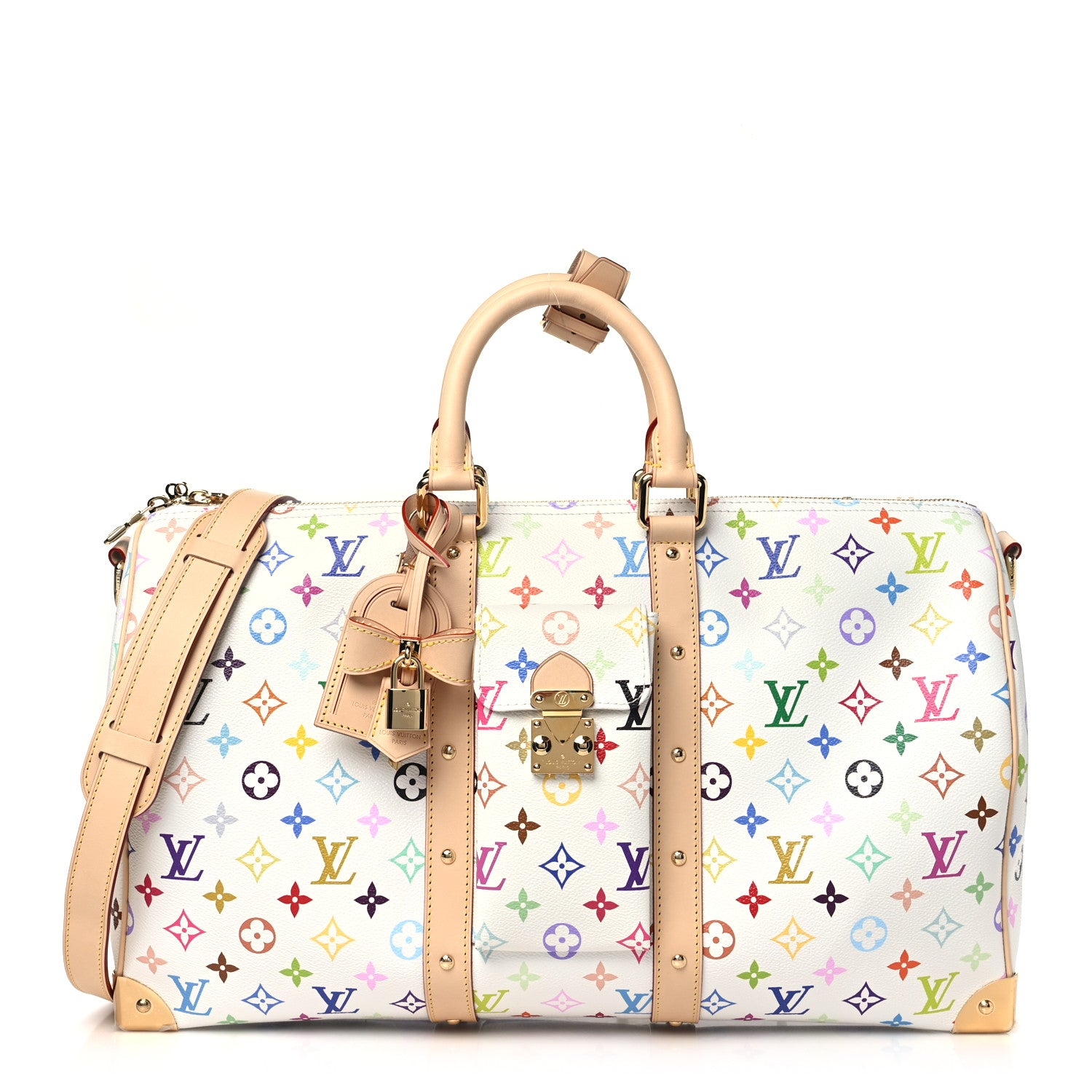 Louis Vuitton LV X TM Monogram Multicolor Keepall Bandouliere 45 White 1 of 8