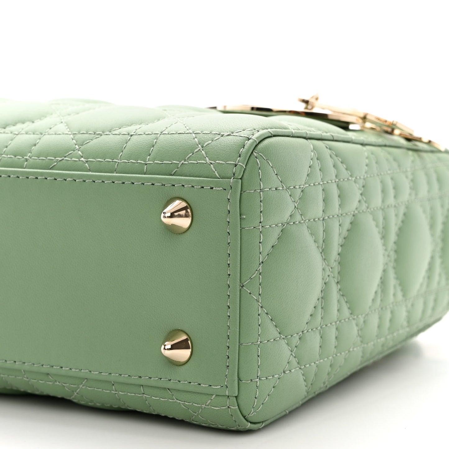 Lambskin Cannage Small My ABCDior Lady Dior Green