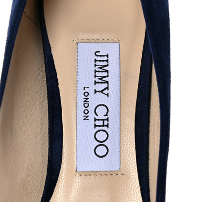 Jimmy Choo Suede Pumps 37 Navy 7 of 8