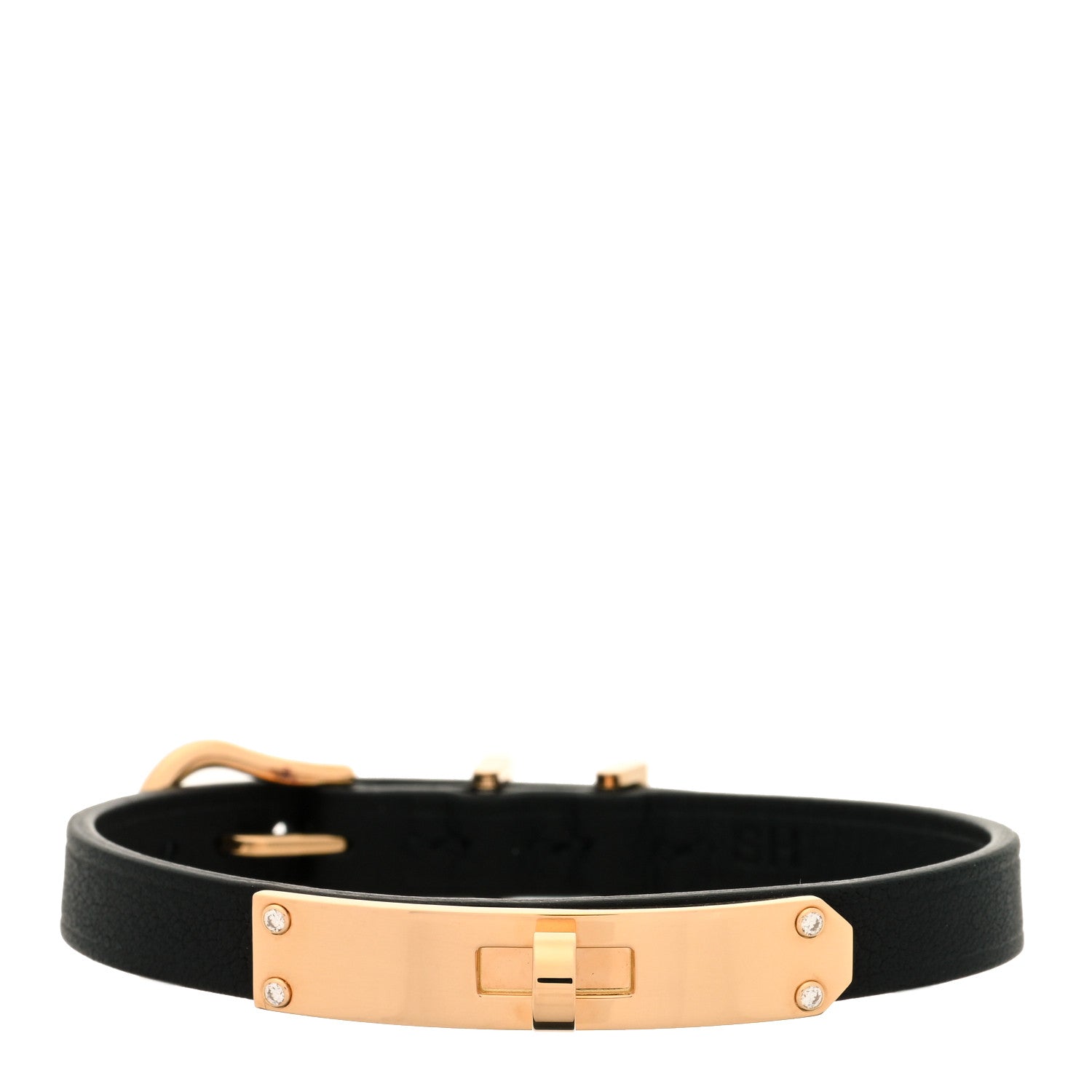 Hermes 18K Rose Gold Diamond Kelly Sangle Bracelet SH 1 of 4