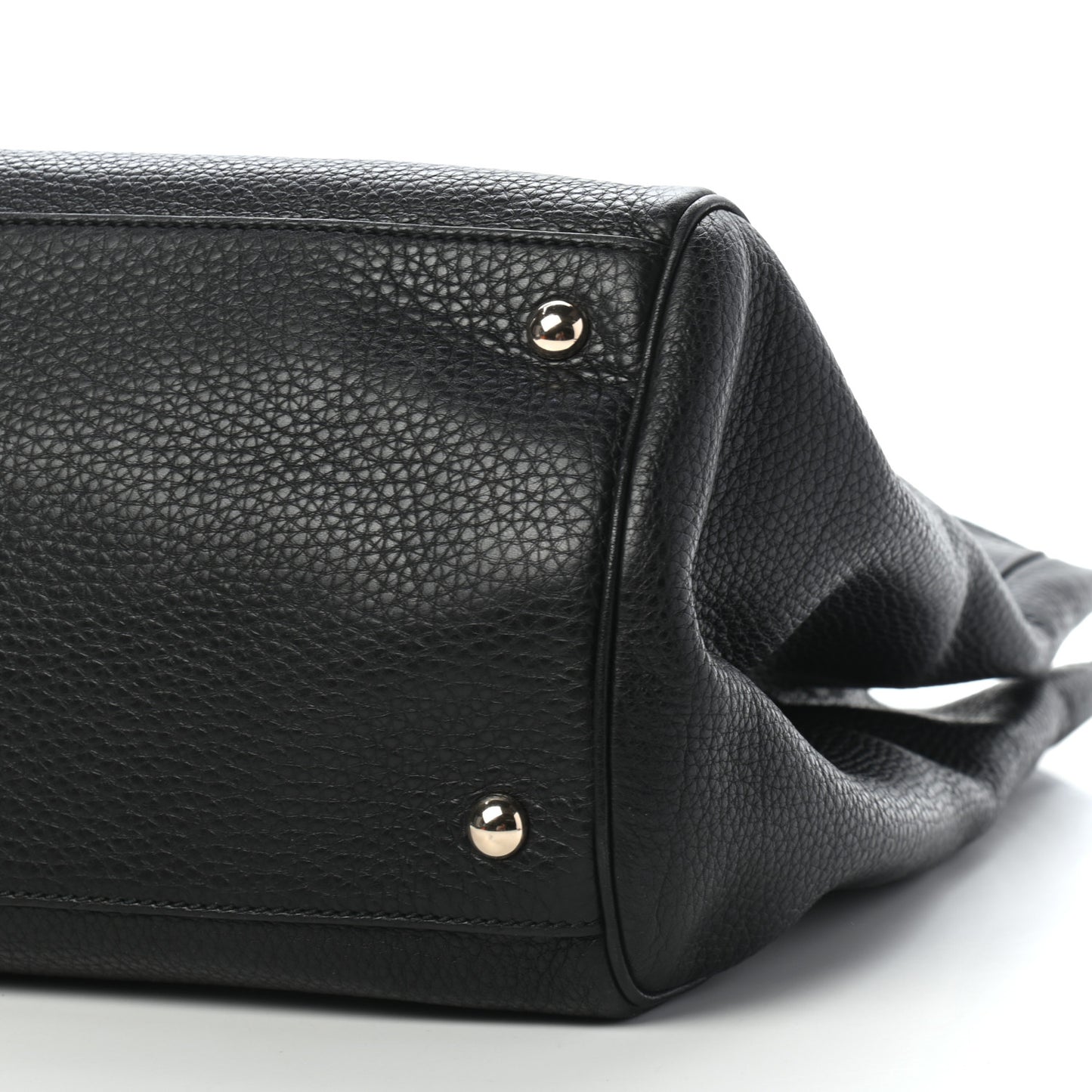 Calfskin Large Bamboo Shopper Tote Black
