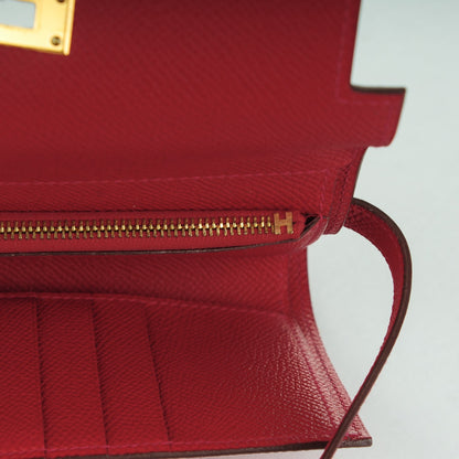Hermes Epsom Kelly Medium Wallet Rouge Casaque 15 of 16