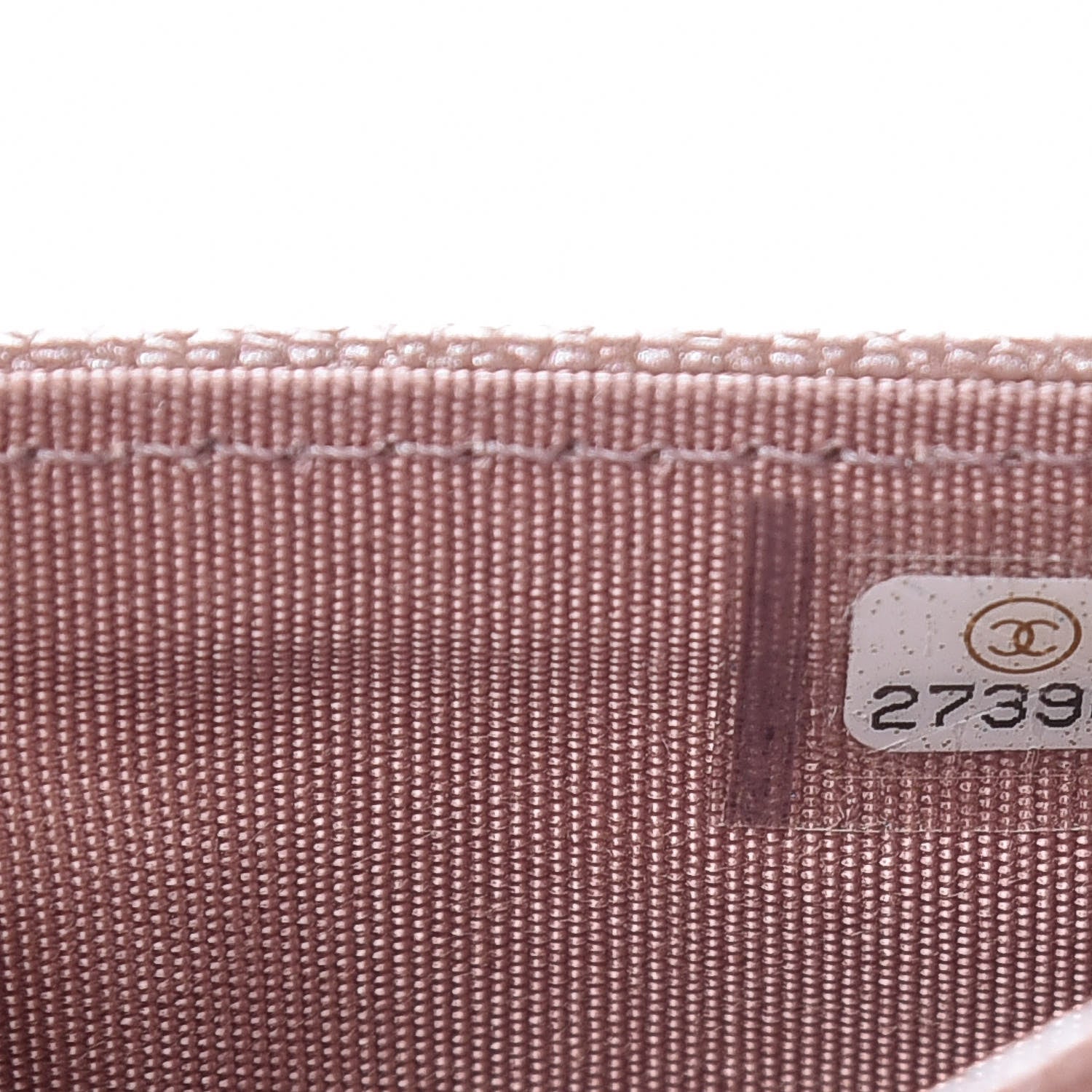 Chanel Metallic Caviar Chevron Quilted Vintage Mademoiselle Card Holder Pink 7 of 9