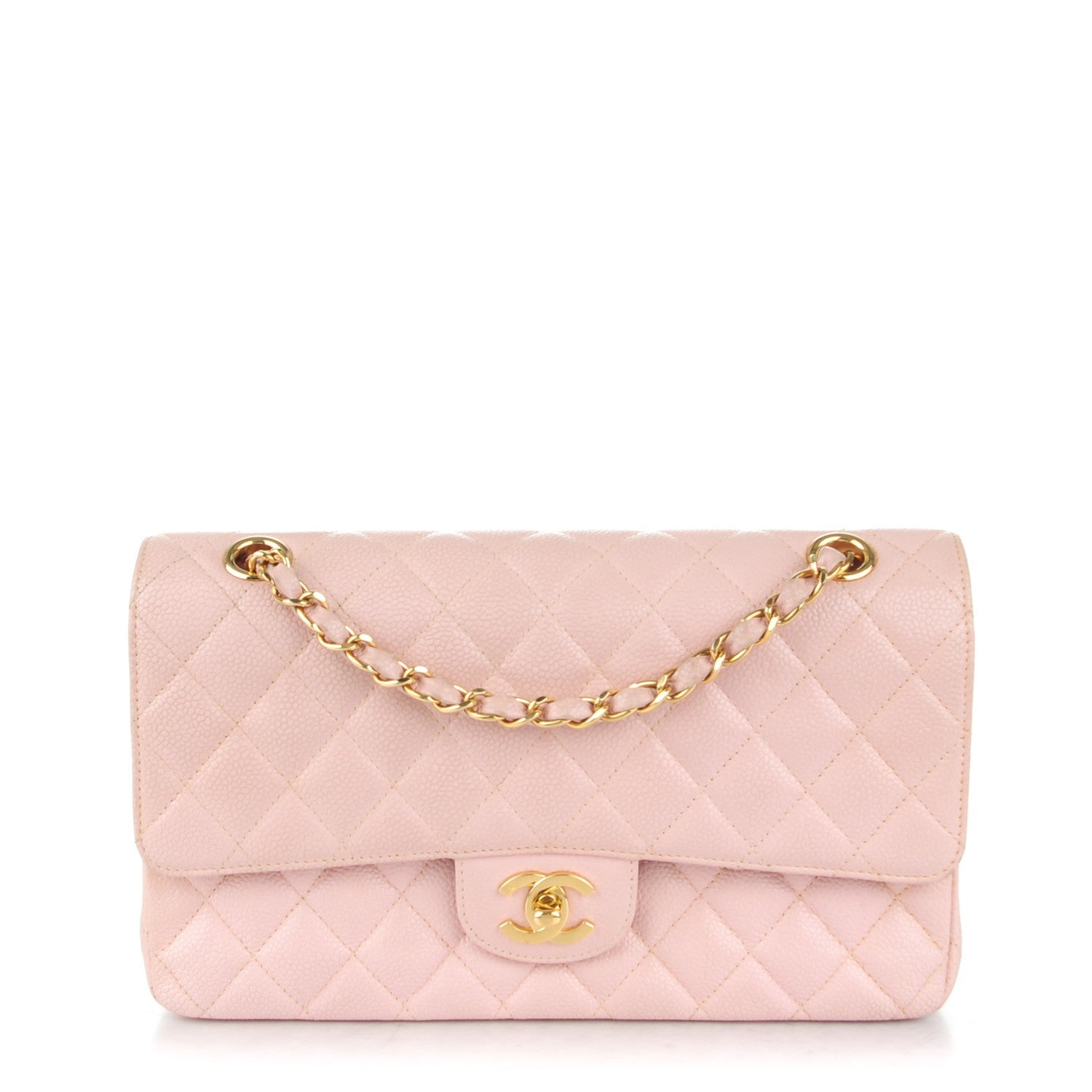 Chanel Caviar Quilted Medium Double Flap Pink 1 of 9