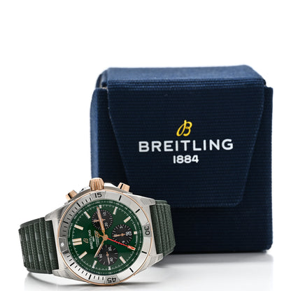 Breitling Stainless Steel 18K Rose Gold Rubber 42mm Chronomat B01 Automatic Watch Green UB0134131L1S1 5 of 5