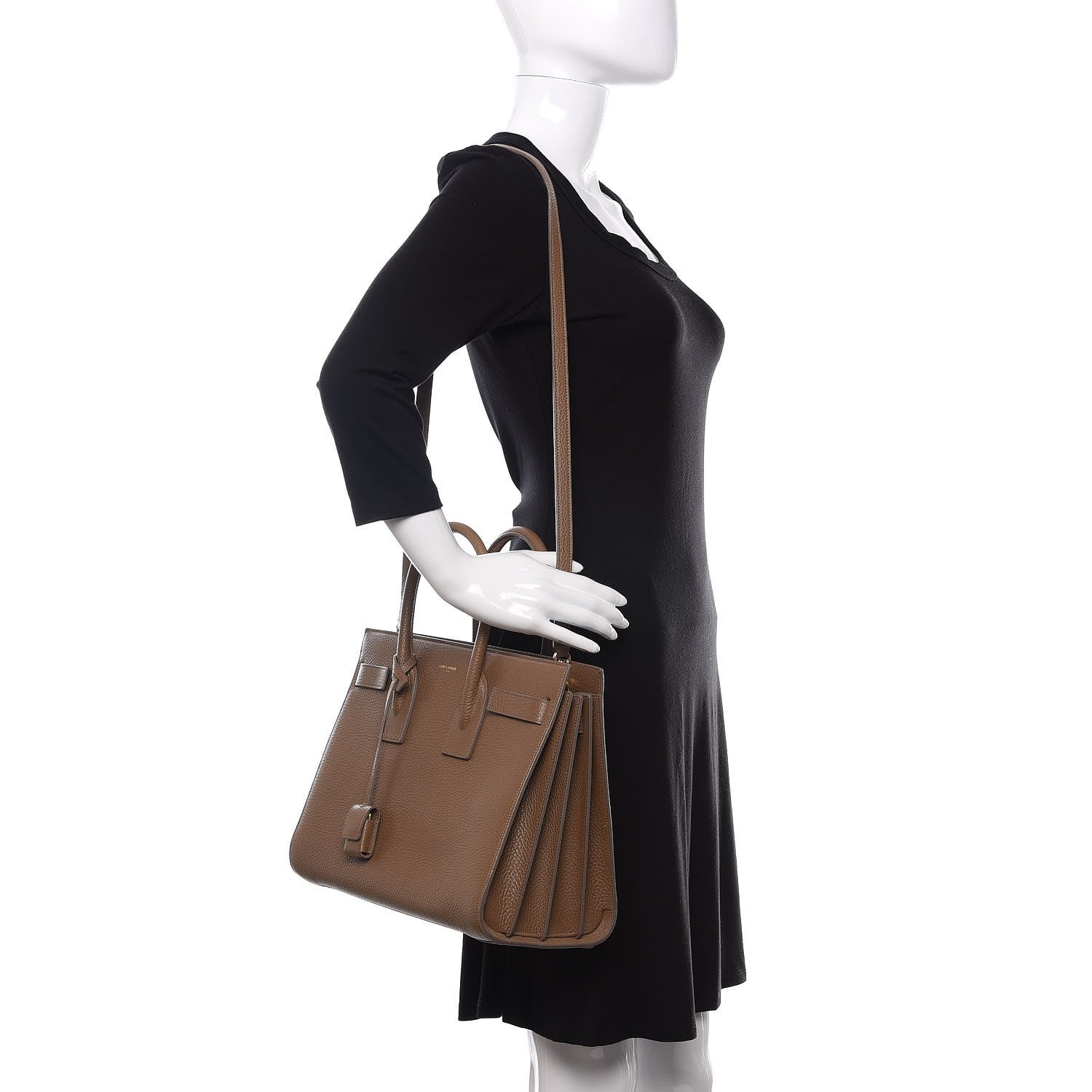 Saint Laurent Grained Calfskin Small Sac De Jour Taupe 2 of 12