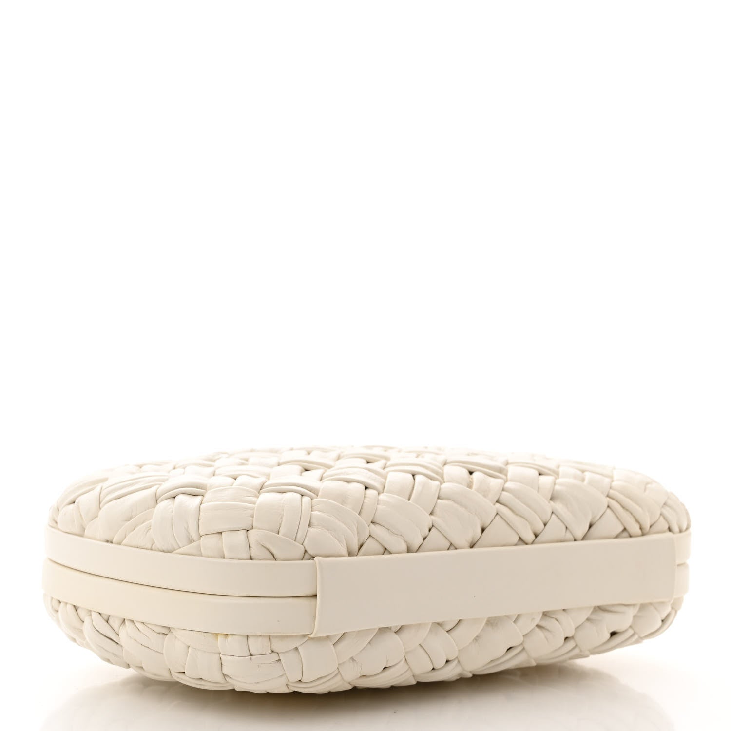 Bottega Veneta Foulard Intrecciato Minaudiere Knot Clutch Bone 4 of 9
