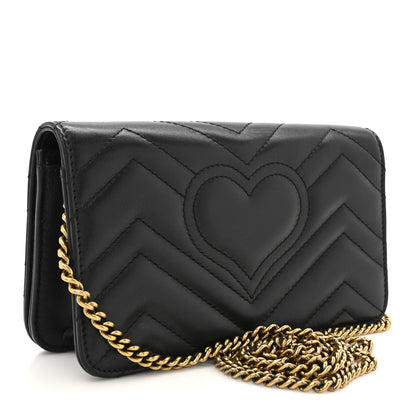 Gucci Calfskin Matelasse GG Marmont Mini Bag Black 3 of 11