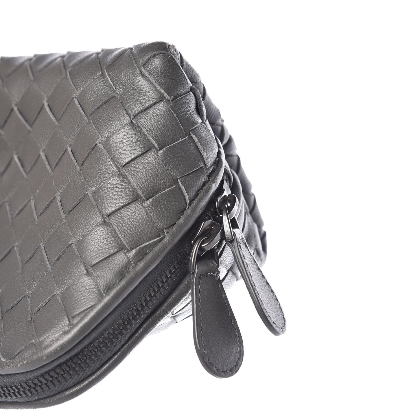 Nappa Intrecciato Cosmetic Pouch Grey