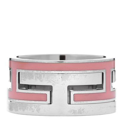 Hermes Sterling Silver Enamel Arcane Move H Ring 50 5.25 Rose 3 of 5