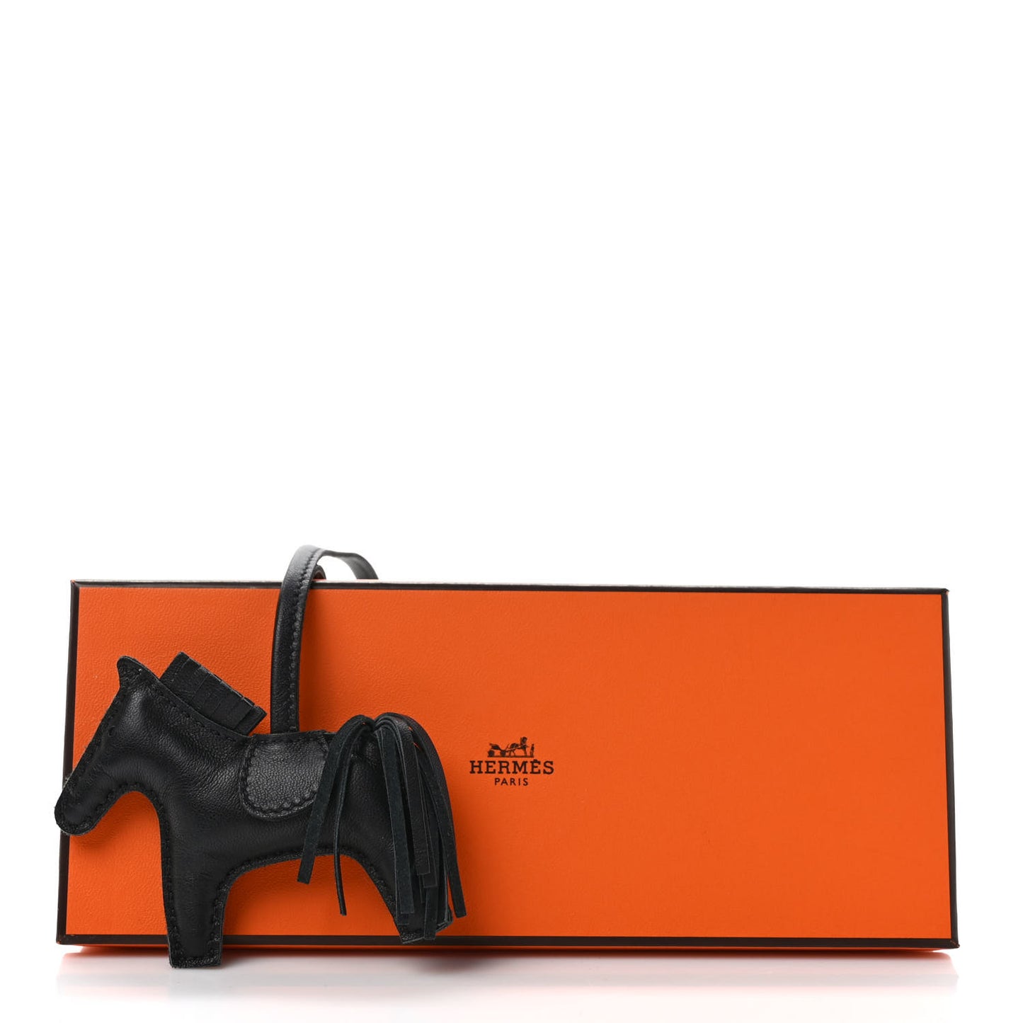 Milo Lambskin Grigri Rodeo Horse Bag Charm PM So Black