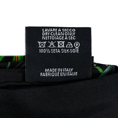 Gucci Silk Twill Flora Beauty Square Scarf Black 4 of 4