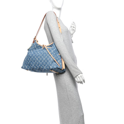 Louis Vuitton Monogram Denim CarryAll MM Blue 2 of 11