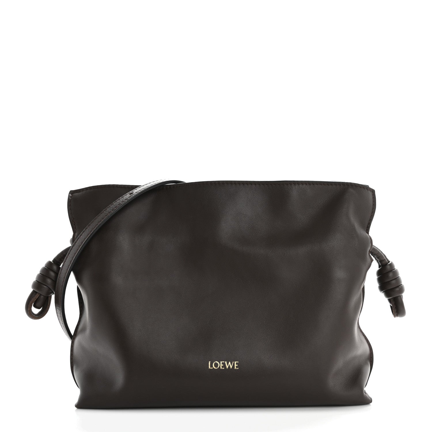 Loewe Calfskin Mini Flamenco Knot Clutch Chocolate 1 of 12