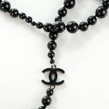 Chanel Pearl Ruthenium Beaded CC Long Necklace Black 4 of 4