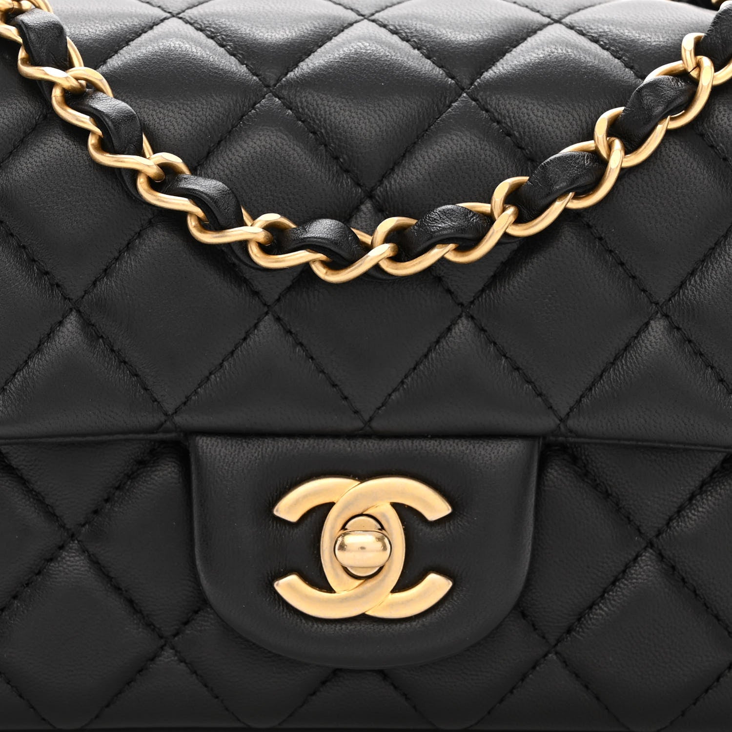 Chanel Lambskin Quilted Mini Rectangular Flap Black 8 of 13