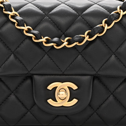 Chanel Lambskin Quilted Mini Rectangular Flap Black 8 of 13