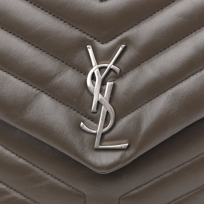Saint Laurent Calfskin Y Quilted Monogram Large Loulou Chain Satchel Kaki Fonce 14 of 14