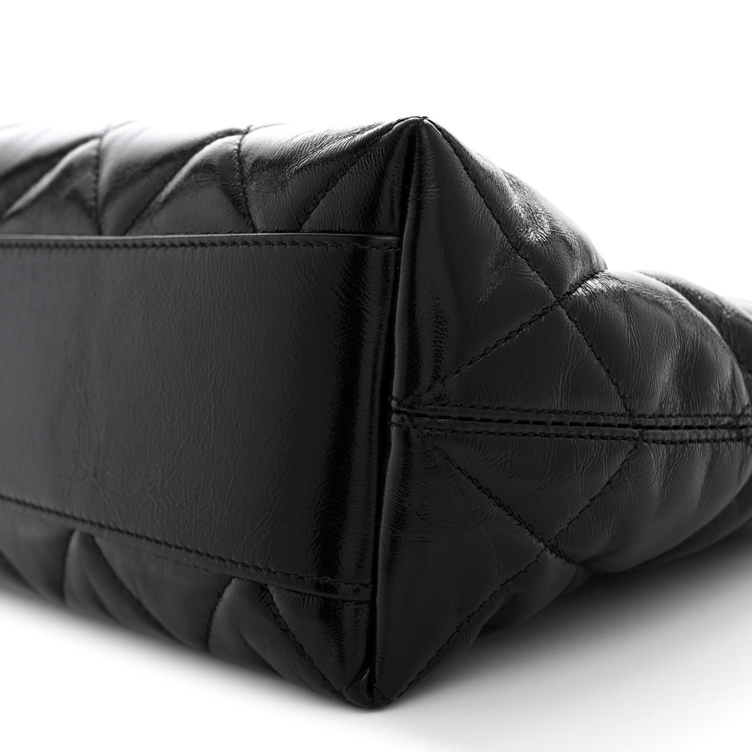 Chanel Shiny Crumpled Lambskin Quilted CC Funky Town Hobo Black 10 of 11