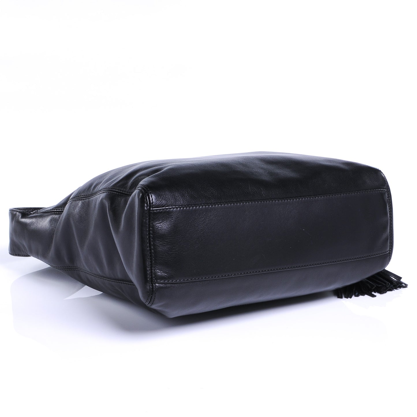 Lambskin CC Tassel Shoulder Bag Black
