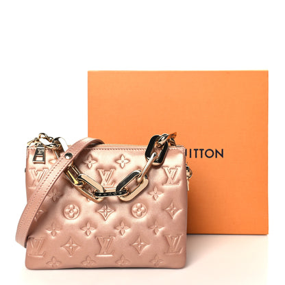 Louis Vuitton Metallic Lambskin Embossed Monogram Coussin BB Pink Gold 12 of 12