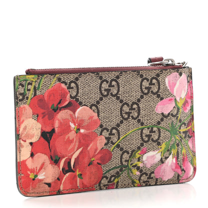 Gucci GG Supreme Monogram Blooms Key Ring Coin Case Beige Multicolor Dry Rose 3 of 6