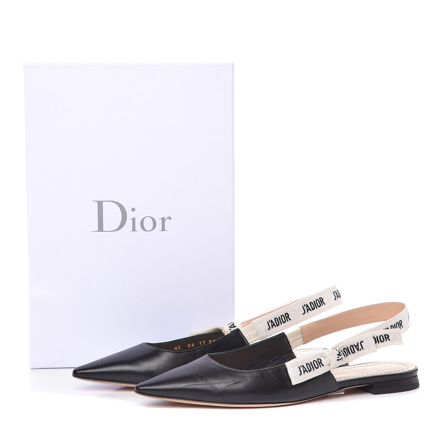Christian Dior Lambskin Ribbon J'Adior Slingback Ballet Flats 39 Black 12 of 12