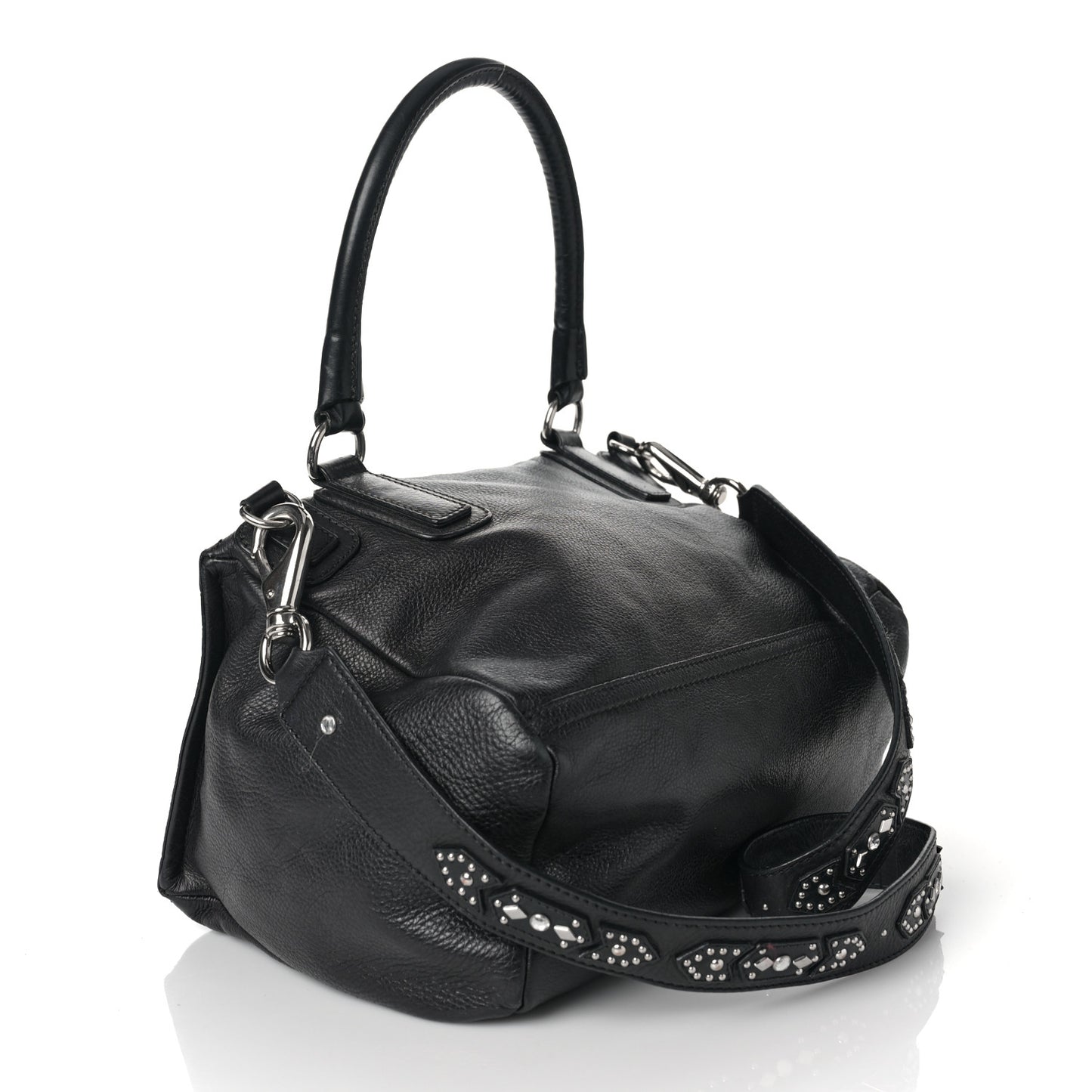 Calfskin Studded Small Pandora Black