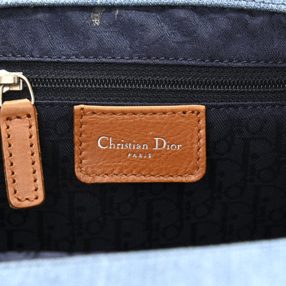 Christian Dior Denim Embroidered Satchel Blue 6 of 11