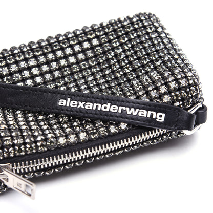 Alexander Wang Mesh Crystal Rhinestone Mini Heiress Pouch Black Silver 11 of 11
