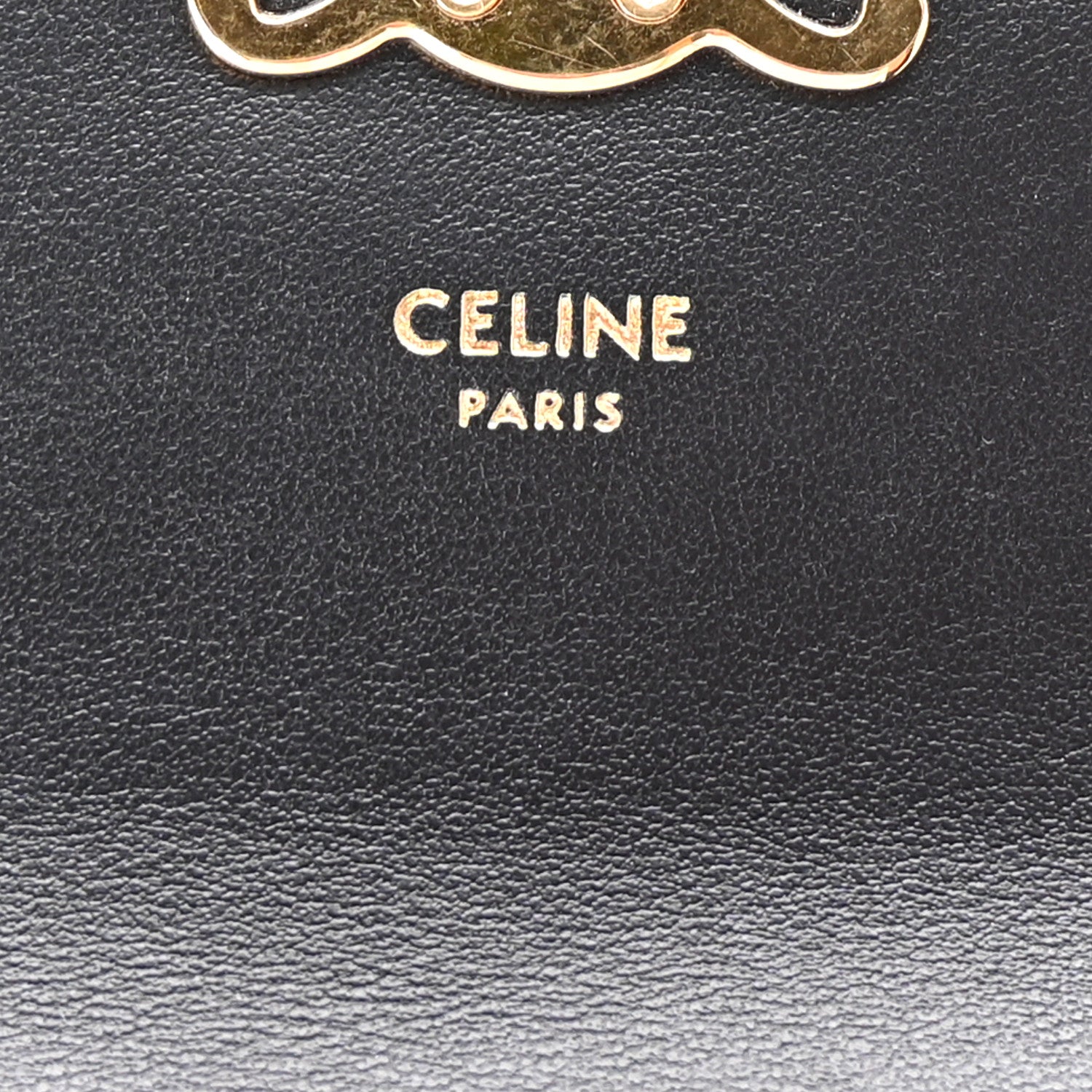 Celine Shiny Calfskin Triomphe Flap Card Holder Black 6 of 7