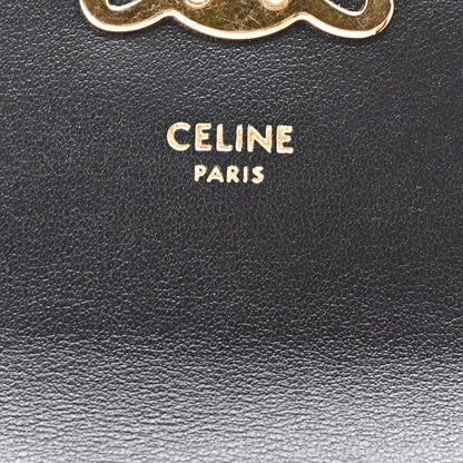 Celine Shiny Calfskin Triomphe Flap Card Holder Black 6 of 7