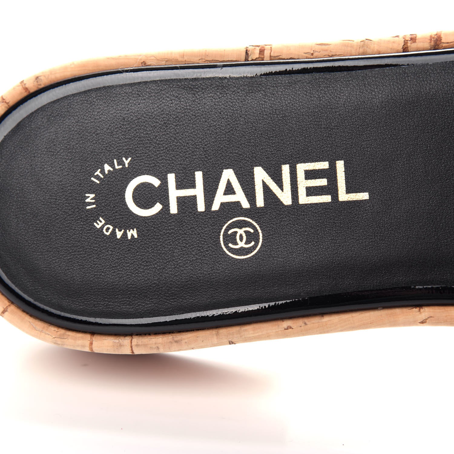 Chanel Tweed Cork CC Mule Sandal 40 Black 8 of 11