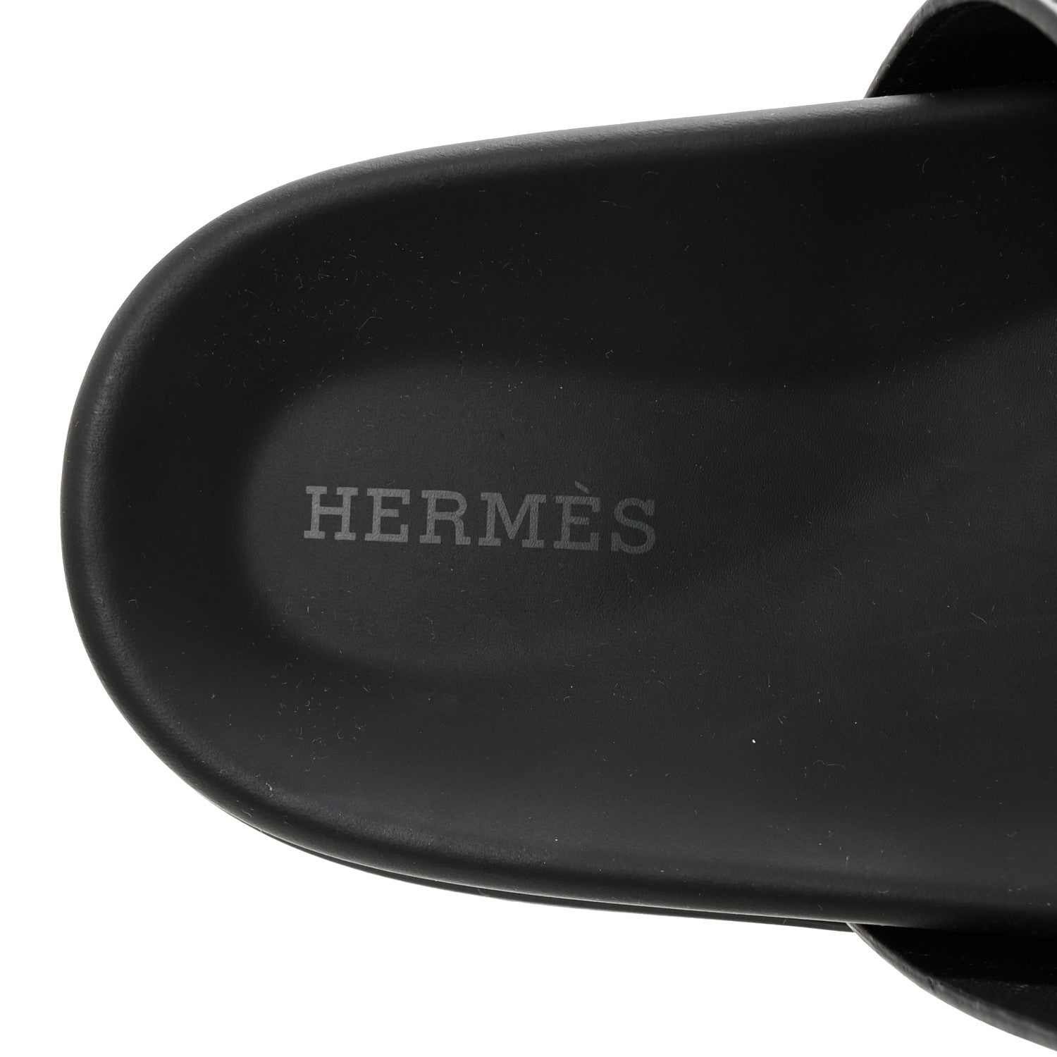 Hermes Calfskin Womens Chypre Sandals 39 Black 8 of 10