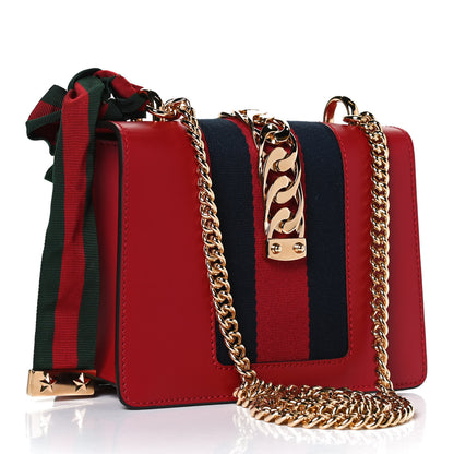 Gucci Calfskin Mini Sylvie Chain Shoulder Bag Hibiscus Red 2 of 10