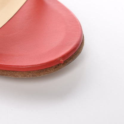 Chanel Lambskin Chain Flat Sandals 36 Red 14 of 18
