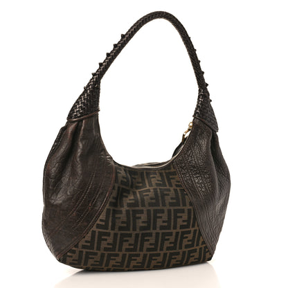 Fendi Zucca Nappa Nuvolata Vitello Tortuga Large Spy Hobo Tobacco Moro 3 of 13