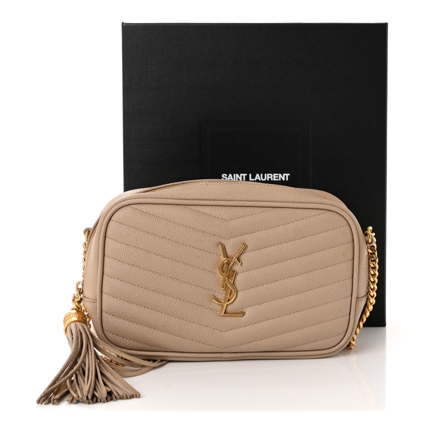 Grain De Poudre Matelasse Monogram Mini Lou Camera Bag Dark Beige