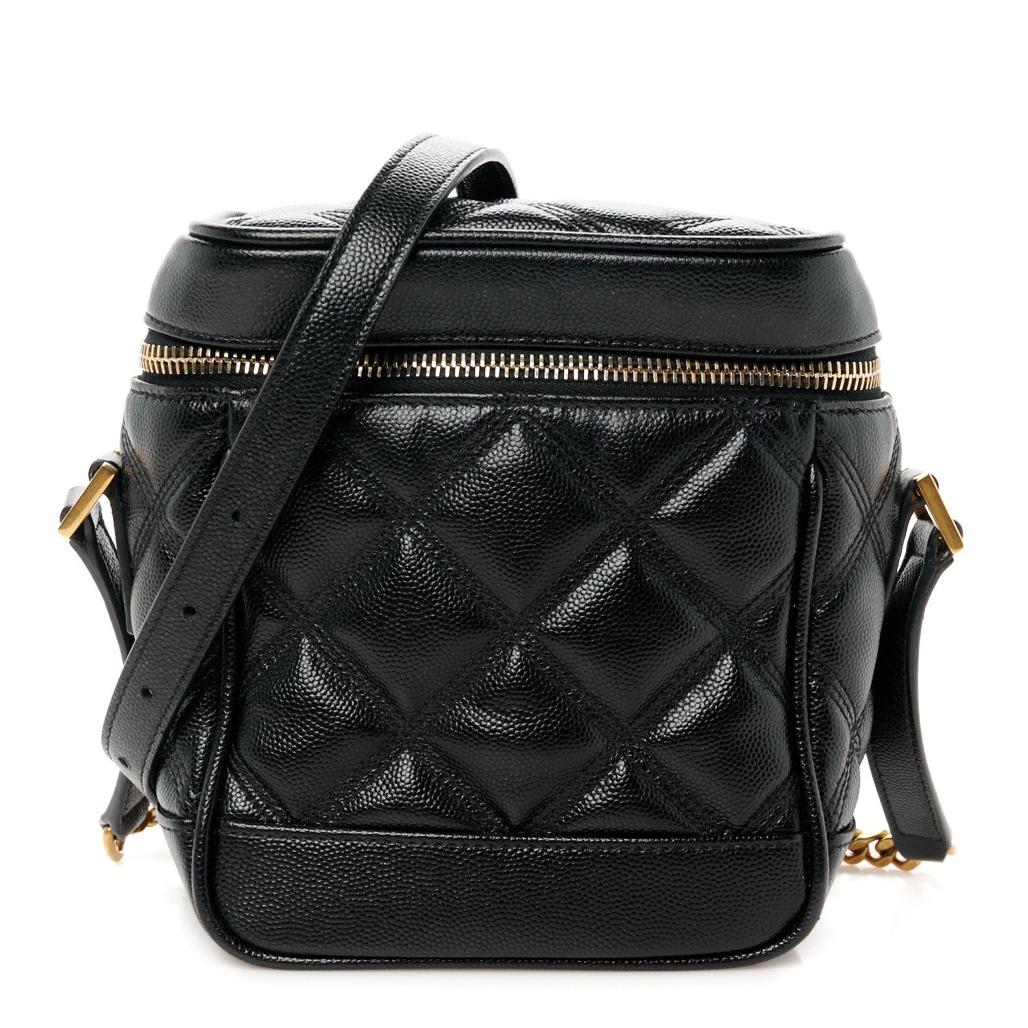 Saint Laurent Grain de Poudre Quilted 80's Vanity Bag Black 1 of 10