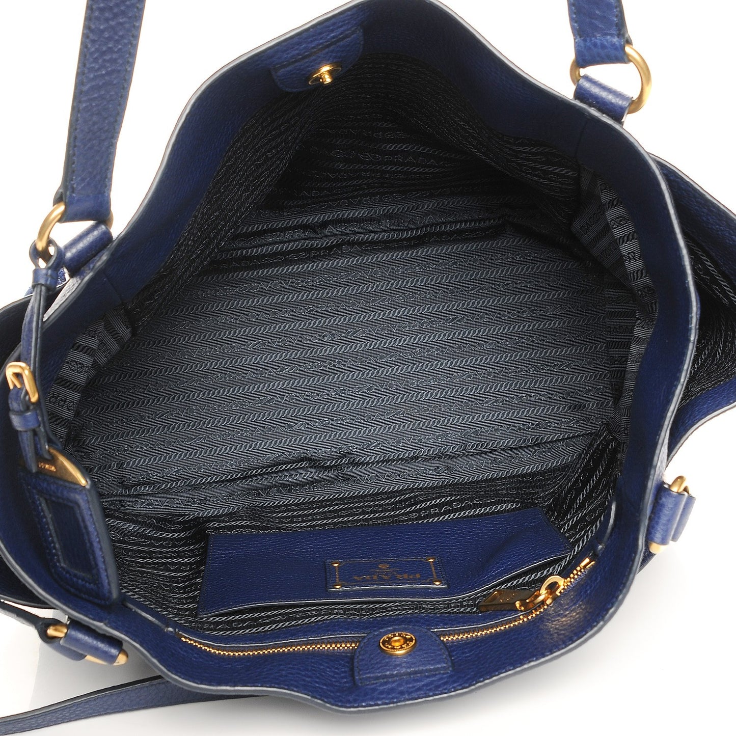Vitello Daino Side Pocket Shoulder Bag Inchiostro