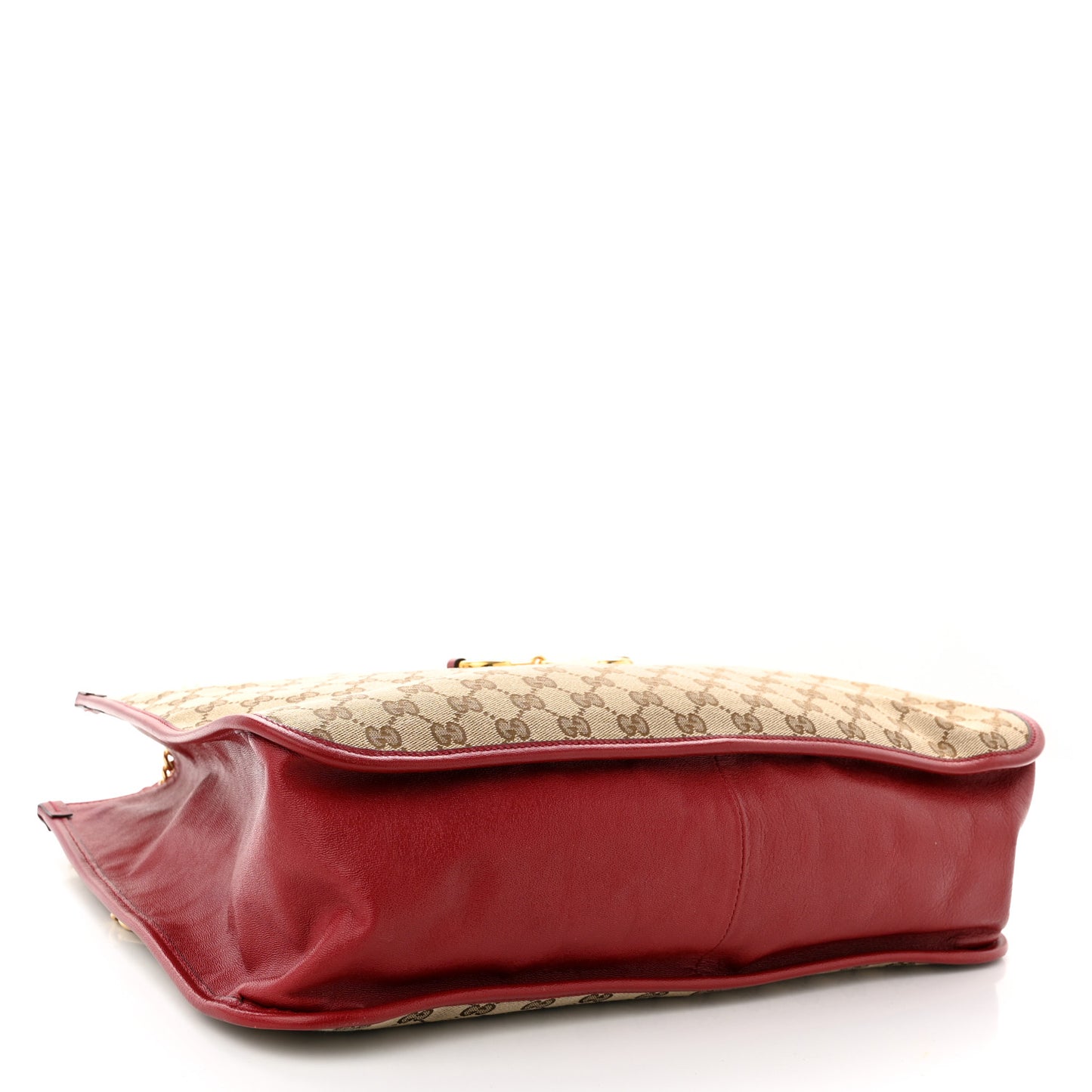 Monogram New Sakai Calfskin Lux Large Horsebit 1955 Tote Bag Beige Ebony New Cherry Red