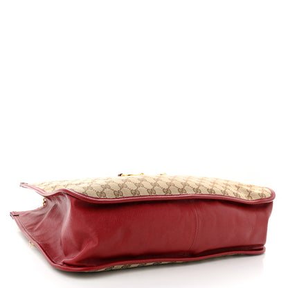Gucci Monogram New Sakai Calfskin Lux Large Horsebit 1955 Tote Bag Beige Ebony New Cherry Red 4 of 11