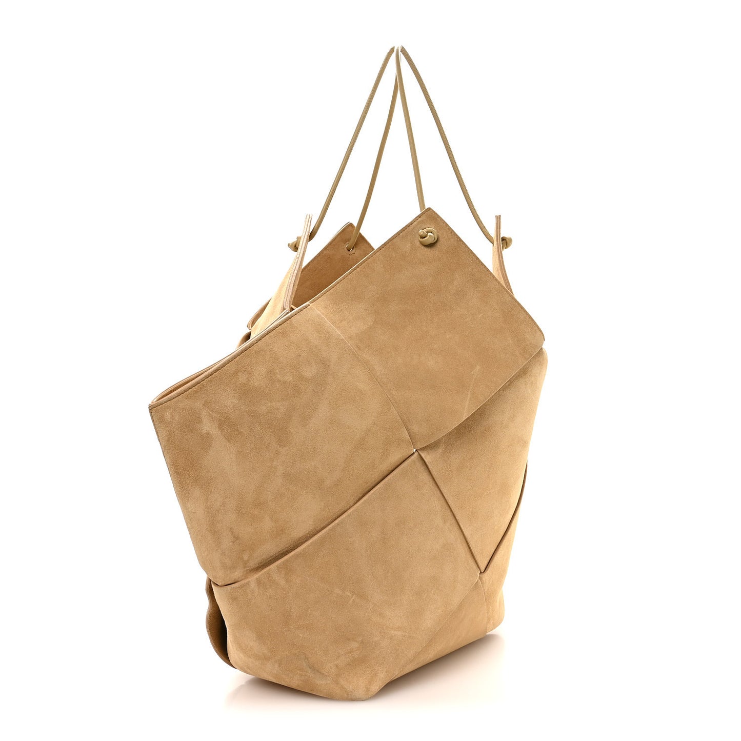 Suede Maxi Intrecciato Tote Cane Sugar Tapioca