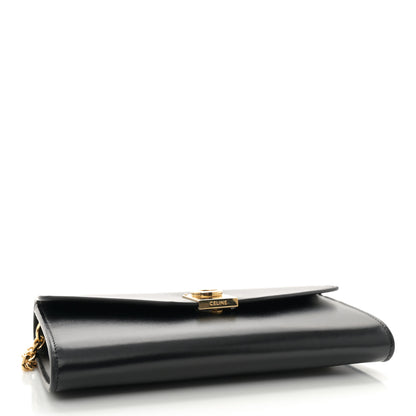 Celine Shiny Smooth Calfskin C Wallet On Chain Bag Black 4 of 10