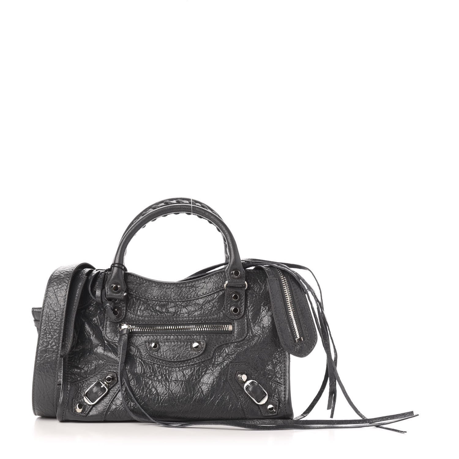 Balenciaga Agneau Classic Silver Hardware Mini City Gris Fossile 3 of 12